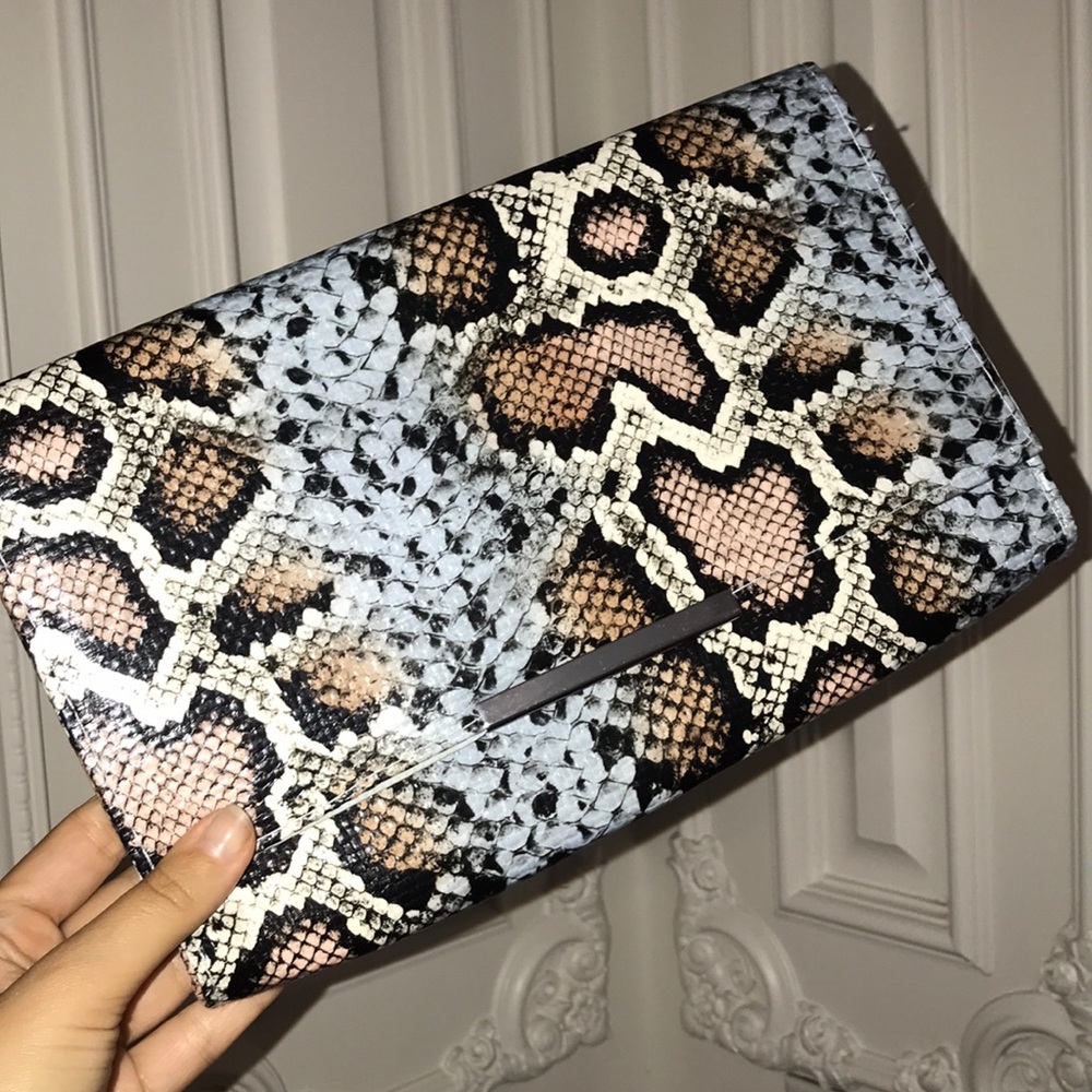 H&M Faux Snakeskin clutch
